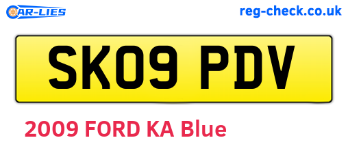 SK09PDV are the vehicle registration plates.
