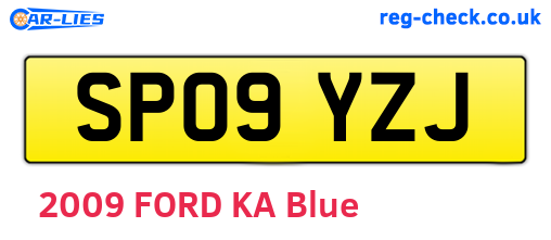 SP09YZJ are the vehicle registration plates.