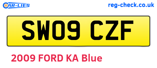 SW09CZF are the vehicle registration plates.