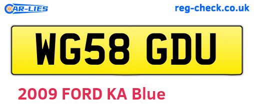 WG58GDU are the vehicle registration plates.