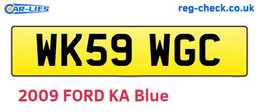 WK59WGC are the vehicle registration plates.