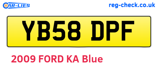YB58DPF are the vehicle registration plates.