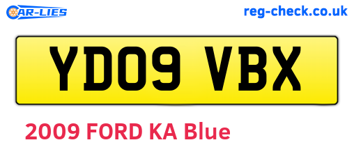 YD09VBX are the vehicle registration plates.
