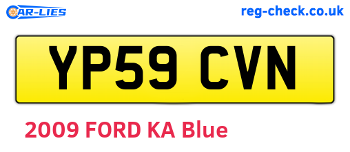 YP59CVN are the vehicle registration plates.