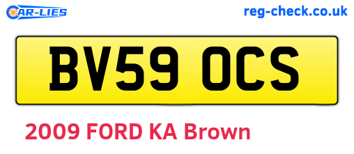 BV59OCS are the vehicle registration plates.