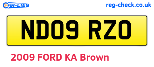 ND09RZO are the vehicle registration plates.