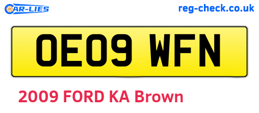 OE09WFN are the vehicle registration plates.