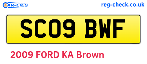 SC09BWF are the vehicle registration plates.