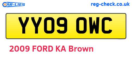 YY09OWC are the vehicle registration plates.
