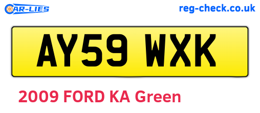 AY59WXK are the vehicle registration plates.