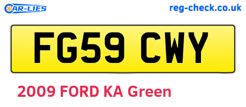 FG59CWY are the vehicle registration plates.