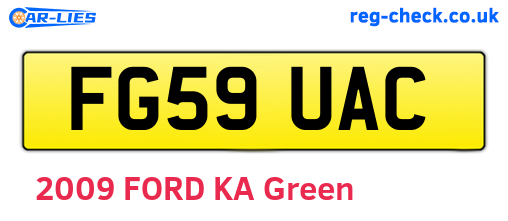 FG59UAC are the vehicle registration plates.