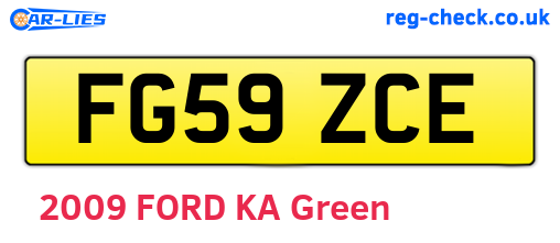 FG59ZCE are the vehicle registration plates.