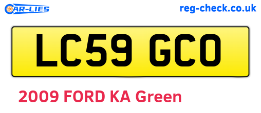 LC59GCO are the vehicle registration plates.