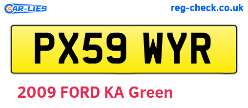 PX59WYR are the vehicle registration plates.
