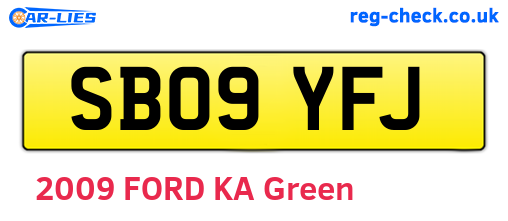 SB09YFJ are the vehicle registration plates.