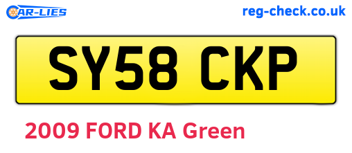 SY58CKP are the vehicle registration plates.