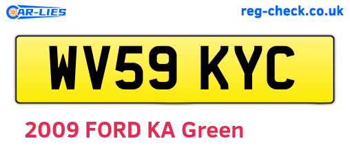 WV59KYC are the vehicle registration plates.