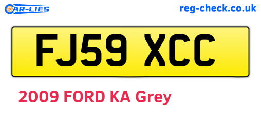 FJ59XCC are the vehicle registration plates.