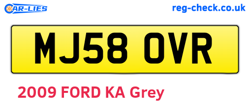 MJ58OVR are the vehicle registration plates.