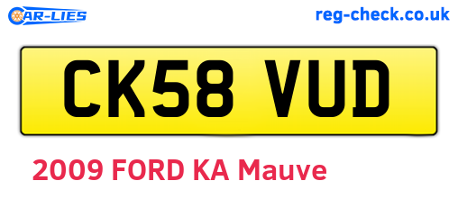 CK58VUD are the vehicle registration plates.