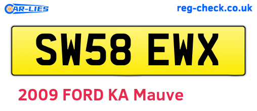 SW58EWX are the vehicle registration plates.