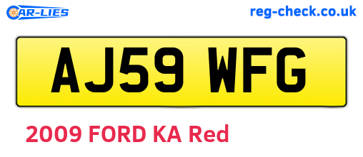 AJ59WFG are the vehicle registration plates.