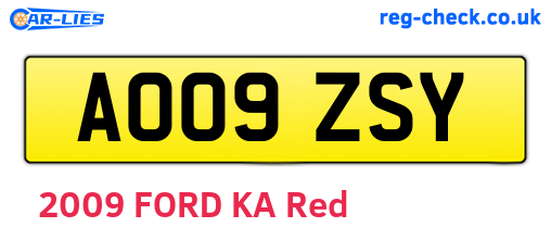 AO09ZSY are the vehicle registration plates.