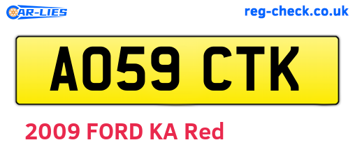 AO59CTK are the vehicle registration plates.