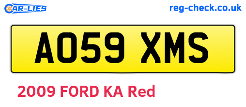 AO59XMS are the vehicle registration plates.