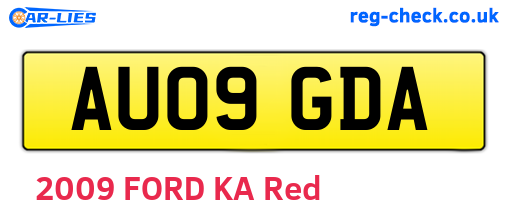AU09GDA are the vehicle registration plates.
