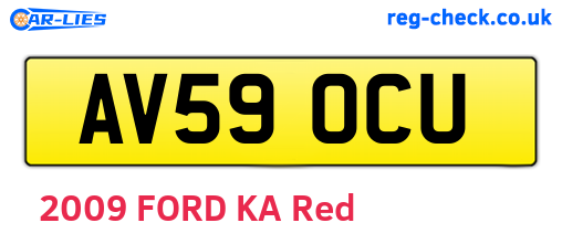 AV59OCU are the vehicle registration plates.