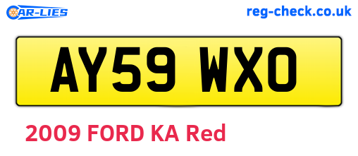 AY59WXO are the vehicle registration plates.