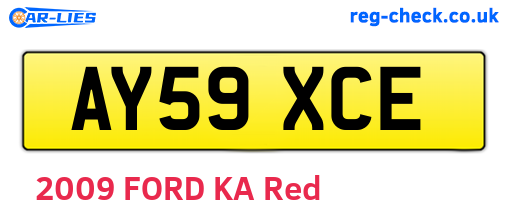 AY59XCE are the vehicle registration plates.