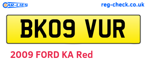 BK09VUR are the vehicle registration plates.