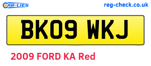 BK09WKJ are the vehicle registration plates.