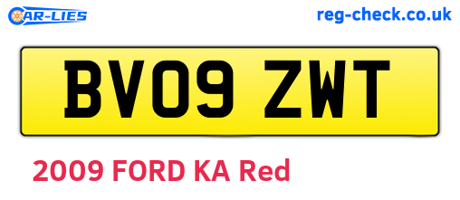 BV09ZWT are the vehicle registration plates.