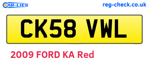 CK58VWL are the vehicle registration plates.