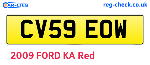 CV59EOW are the vehicle registration plates.