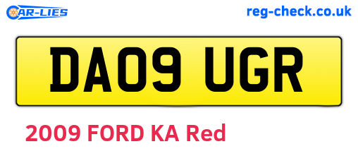 DA09UGR are the vehicle registration plates.