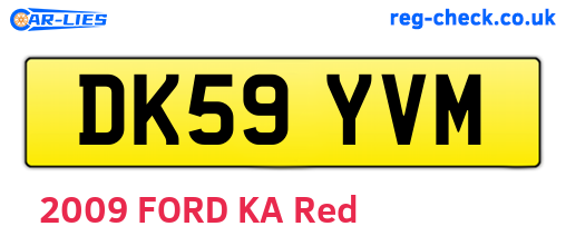 DK59YVM are the vehicle registration plates.