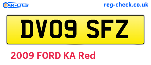 DV09SFZ are the vehicle registration plates.