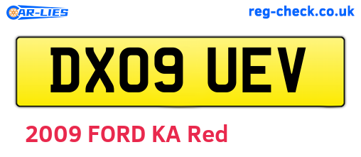 DX09UEV are the vehicle registration plates.