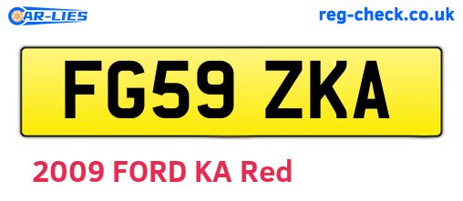 FG59ZKA are the vehicle registration plates.