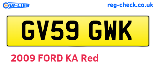 GV59GWK are the vehicle registration plates.