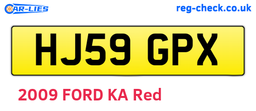 HJ59GPX are the vehicle registration plates.