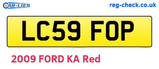 LC59FOP are the vehicle registration plates.