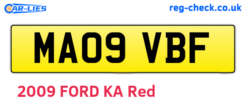 MA09VBF are the vehicle registration plates.