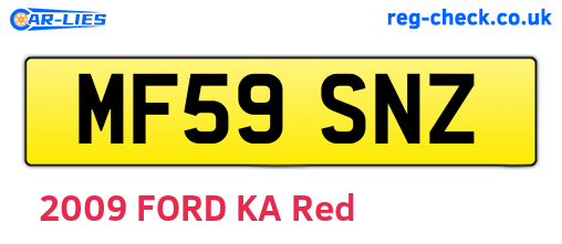 MF59SNZ are the vehicle registration plates.