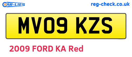 MV09KZS are the vehicle registration plates.
